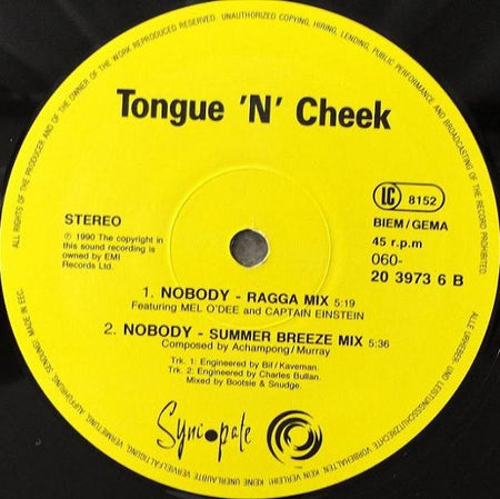 Tongue N Cheek : Nobody (Remix) (12")