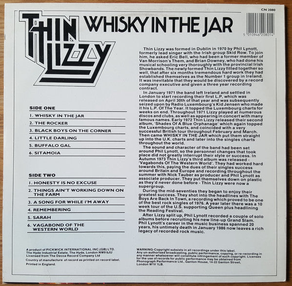 Thin Lizzy : Whisky In The Jar (LP, Comp)