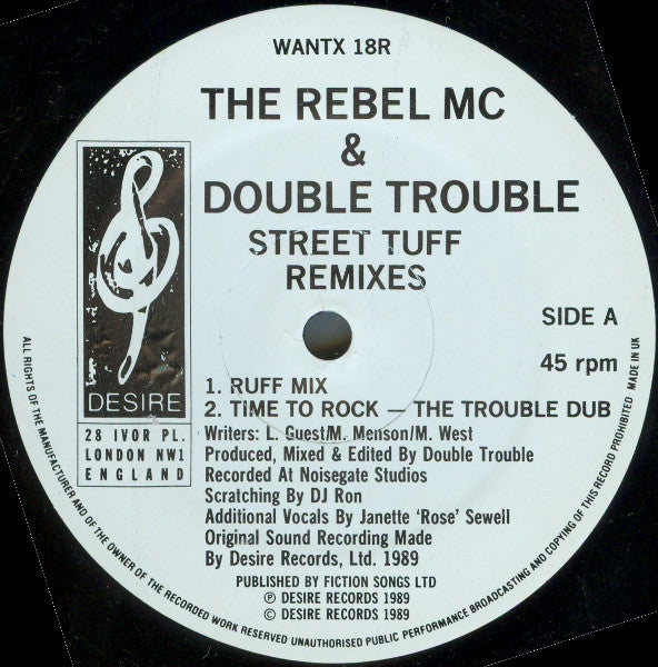 Rebel MC & Double Trouble : Street Tuff Remixes (12")