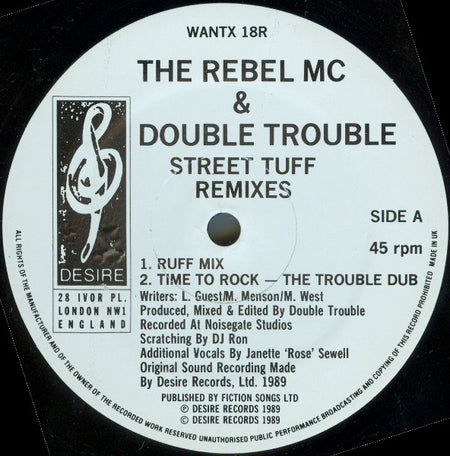 Rebel MC & Double Trouble : Street Tuff Remixes (12")