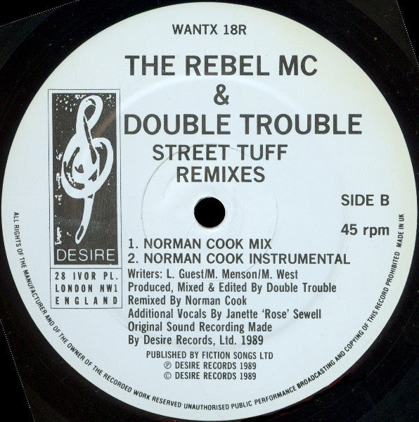 Rebel MC & Double Trouble : Street Tuff Remixes (12")