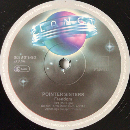 Pointer Sisters : Freedom (12")