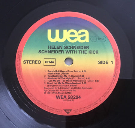 Helen Schneider With The Kick (2) : Schneider With The Kick (LP, Album)