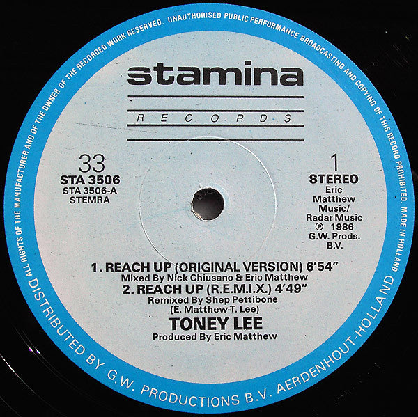 Toney Lee : Reach Up (12")