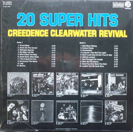 Creedence Clearwater Revival : 20 Super Hits (LP, Comp, RE)