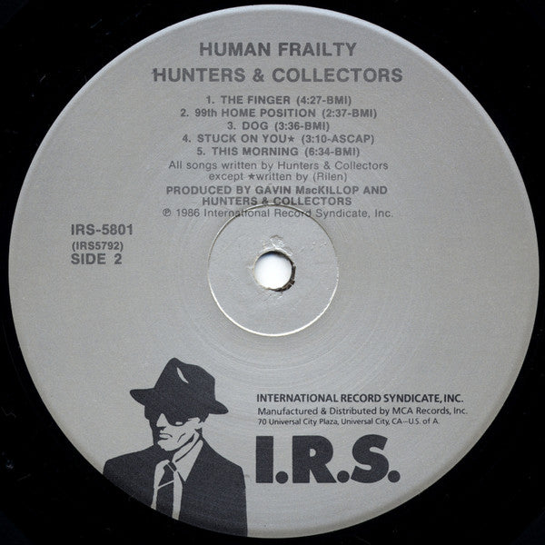 Hunters & Collectors : Human Frailty (LP, Album, Glo)