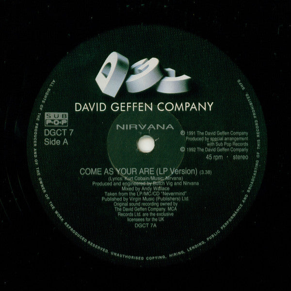 Nirvana : Come As You Are (12", Single)