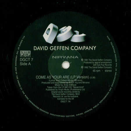 Nirvana : Come As You Are (12", Single)