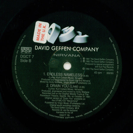 Nirvana : Come As You Are (12", Single)