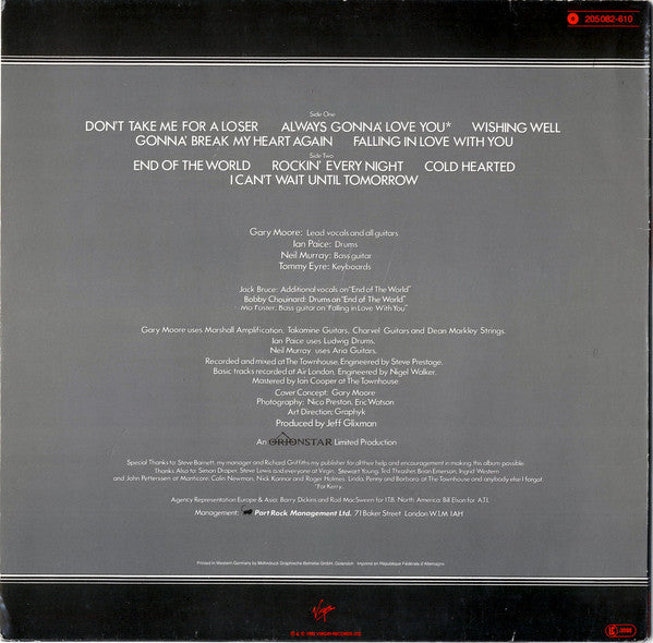 Gary Moore : Corridors Of Power (LP, Album, RP)