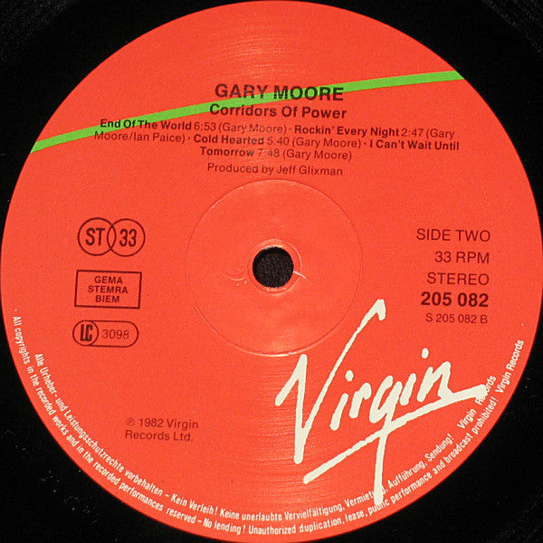 Gary Moore : Corridors Of Power (LP, Album, RP)