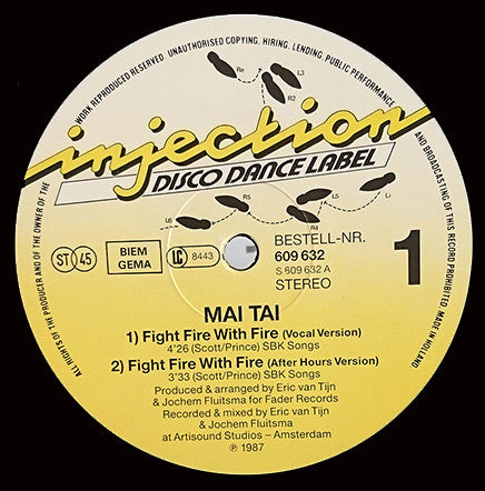 Mai Tai : Fight Fire With Fire (12", Maxi)
