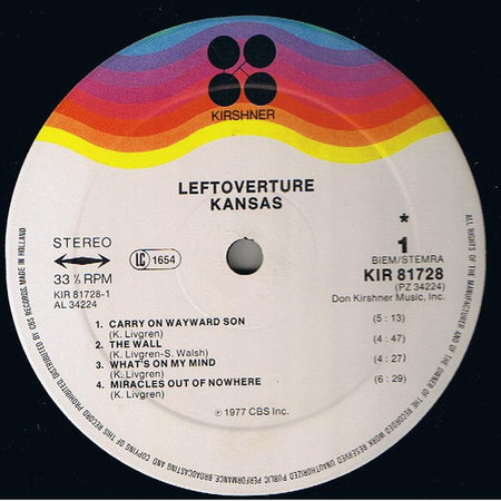 Kansas (2) : Leftoverture (LP, Album)