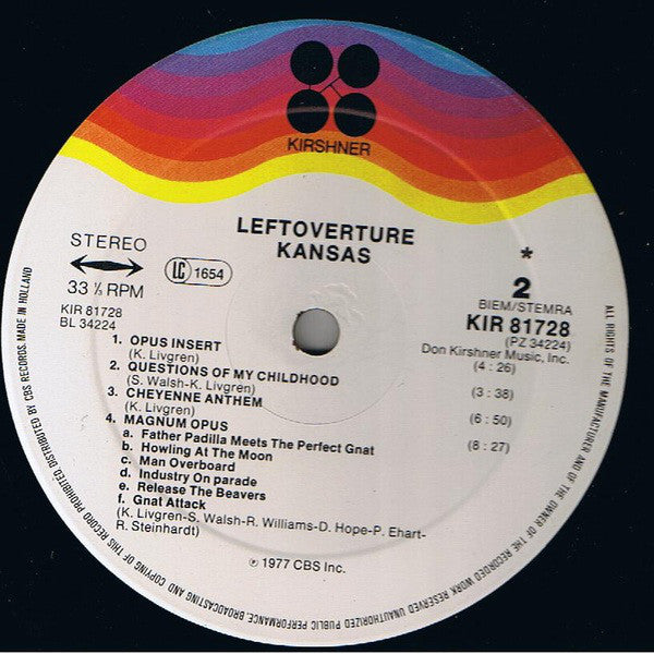Kansas (2) : Leftoverture (LP, Album)