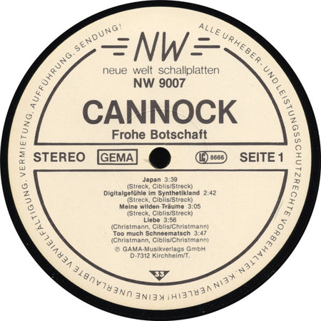 Cannock : Frohe Botschaft (LP, Album)