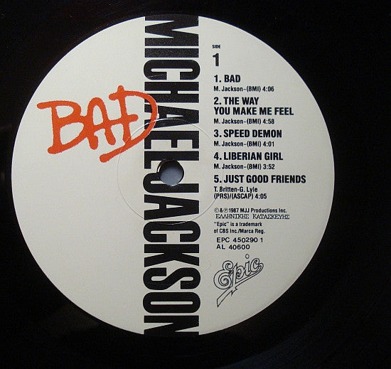 Michael Jackson : Bad (LP, Album, Gat)