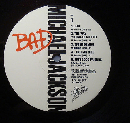Michael Jackson : Bad (LP, Album, Gat)