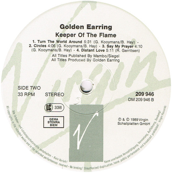 Golden Earring : Keeper Of The Flame (LP, Album)