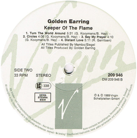 Golden Earring : Keeper Of The Flame (LP, Album)