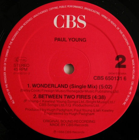 Paul Young : Wonderland (Milan Mix) (12", Maxi)