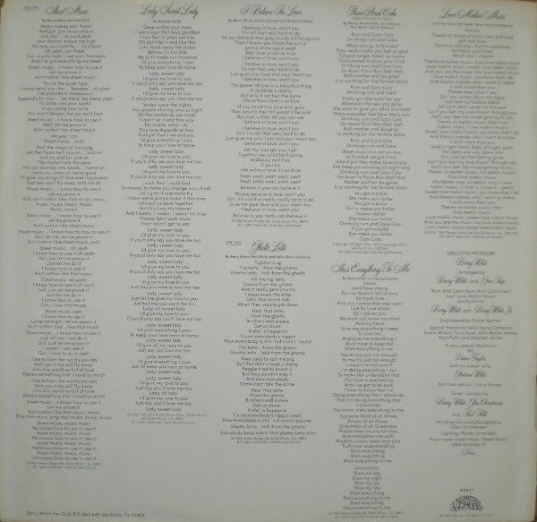 Barry White : Barry White's Sheet Music (LP, Album)
