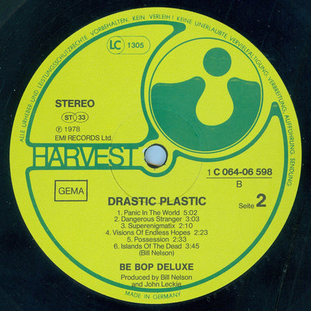 Be Bop Deluxe : Drastic Plastic (LP, Album)