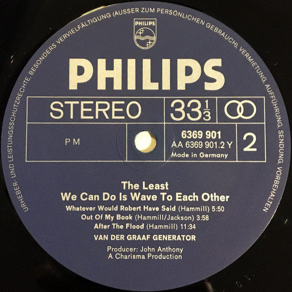 Van Der Graaf Generator : The Least We Can Do Is Wave To Each Other (LP, Album, RP, Gat)