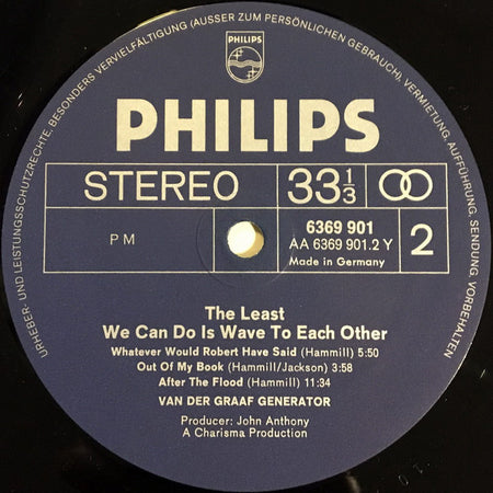 Van Der Graaf Generator : The Least We Can Do Is Wave To Each Other (LP, Album, RP, Gat)