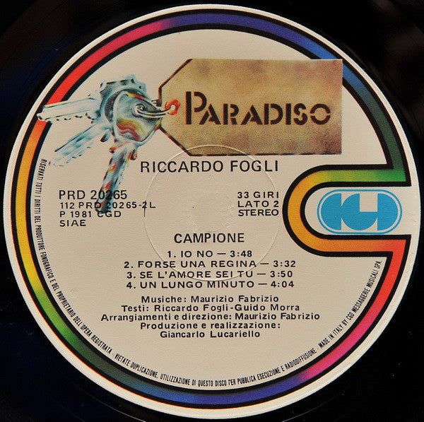 Riccardo Fogli : Campione (LP, Album)