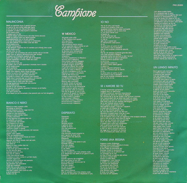 Riccardo Fogli : Campione (LP, Album)