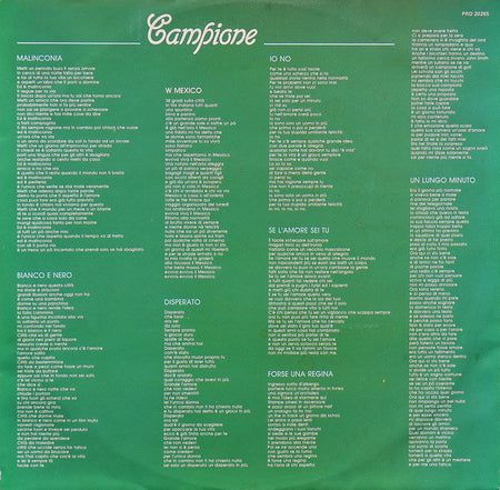 Riccardo Fogli : Campione (LP, Album)