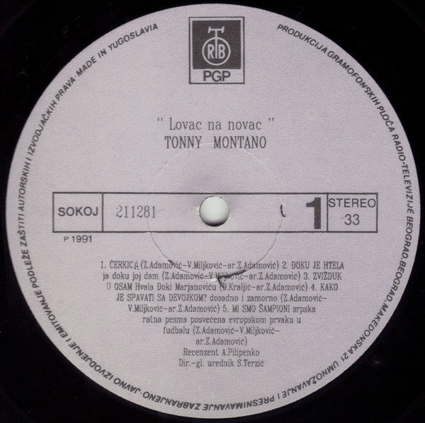 Tonny Montano : Lovac Na Novac (LP, Album)