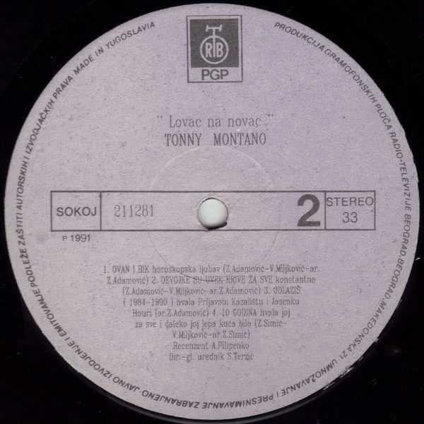 Tonny Montano : Lovac Na Novac (LP, Album)