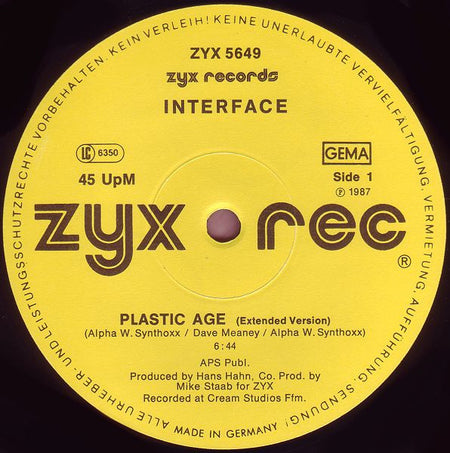 Interface (4) : Plastic Age (12", Maxi)