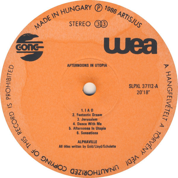 Alphaville : Afternoons In Utopia (LP, Album)