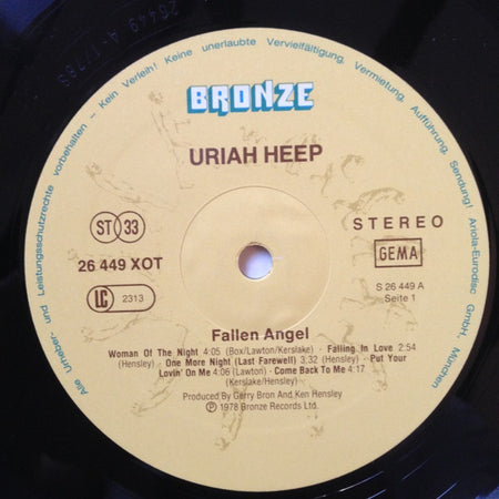 Uriah Heep : Fallen Angel (LP, Album, Gat)