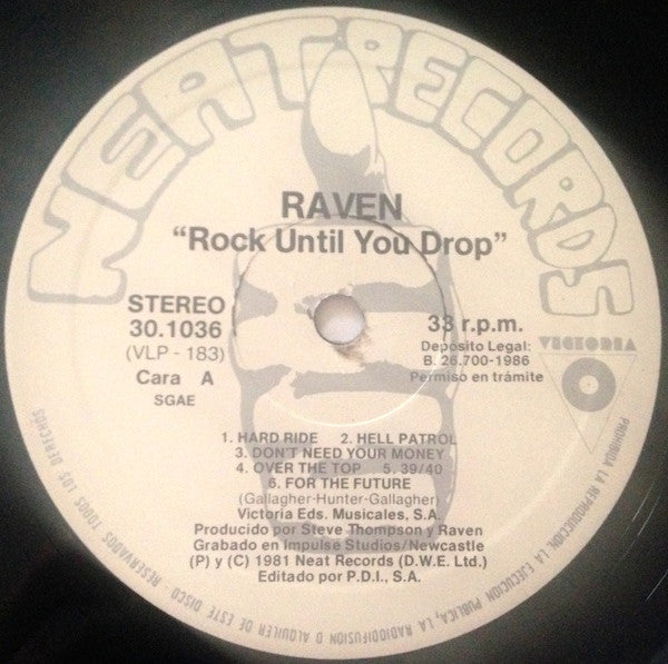 Raven (6) : Rock Until You Drop (LP, Album, RE)