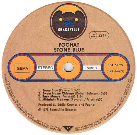 Foghat : Stone Blue (LP, Album)