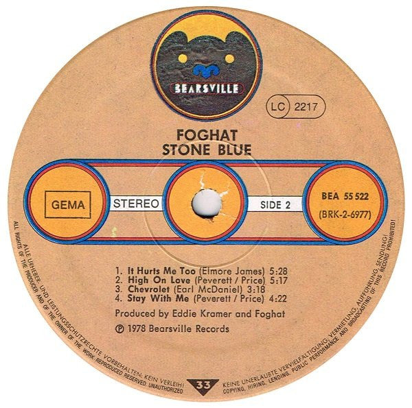 Foghat : Stone Blue (LP, Album)