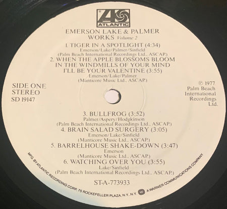 Emerson, Lake & Palmer : Works Volume 2  (LP, Album, GRT)