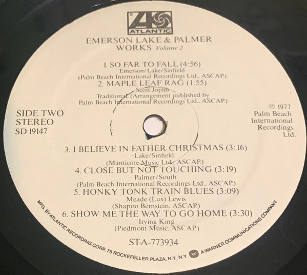 Emerson, Lake & Palmer : Works Volume 2  (LP, Album, GRT)