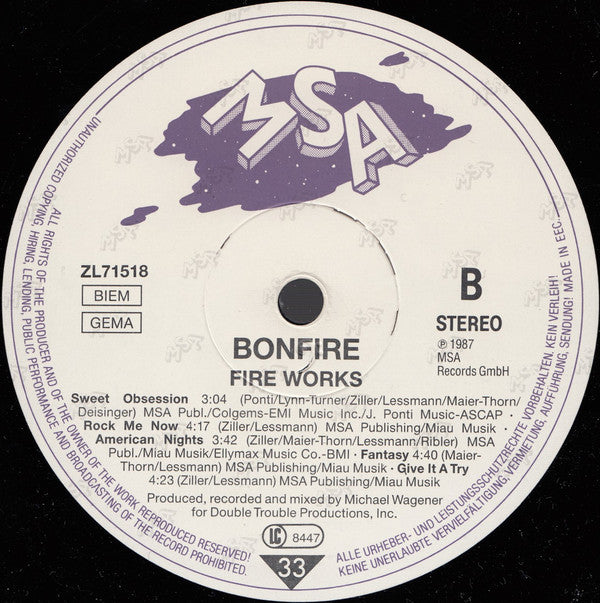Bonfire : Fire Works (LP, Album)