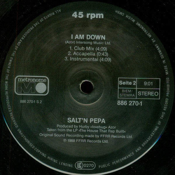 Salt 'N' Pepa / Antoinette : Push It (Remix) / Hit 'Em With This / I Am Down (12", Maxi)