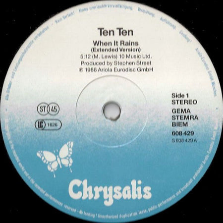 Ten Ten (2) : When It Rains (12", Maxi)