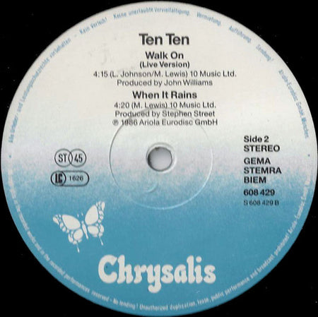Ten Ten (2) : When It Rains (12", Maxi)
