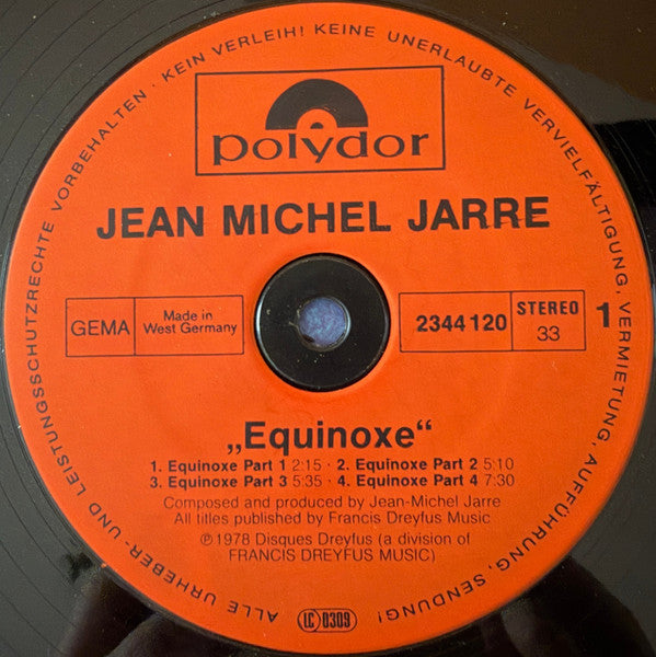 Jean-Michel Jarre : Equinoxe (LP, Album, RP, Inj)