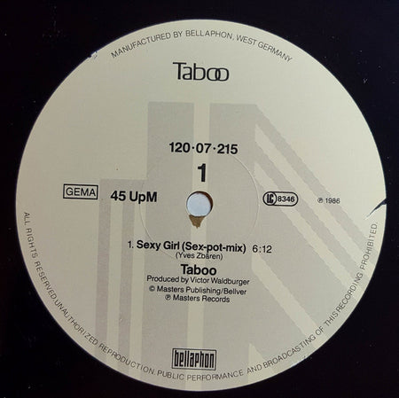Taboo (17) : Sexy Girl (12", Maxi)