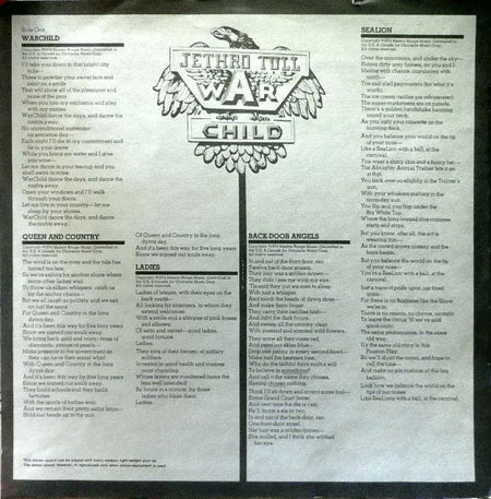 Jethro Tull : War Child (LP, Album, Gre)
