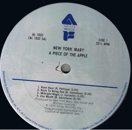 New York Mary : A Piece Of The Apple (LP, Album)