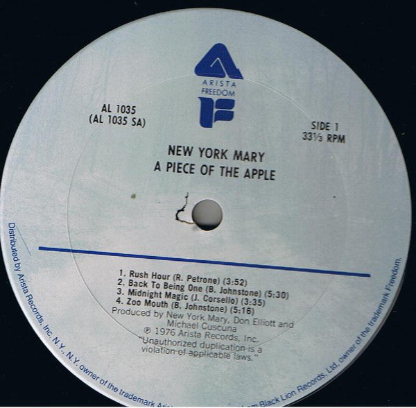New York Mary : A Piece Of The Apple (LP, Album)